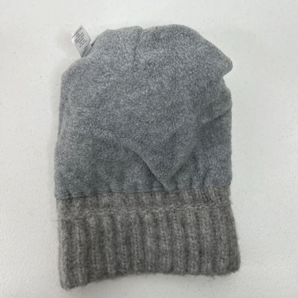 Starting Out Size Infant Beanie Hat Gray Faux Fur Pom Pom Baby Girl Winter‎